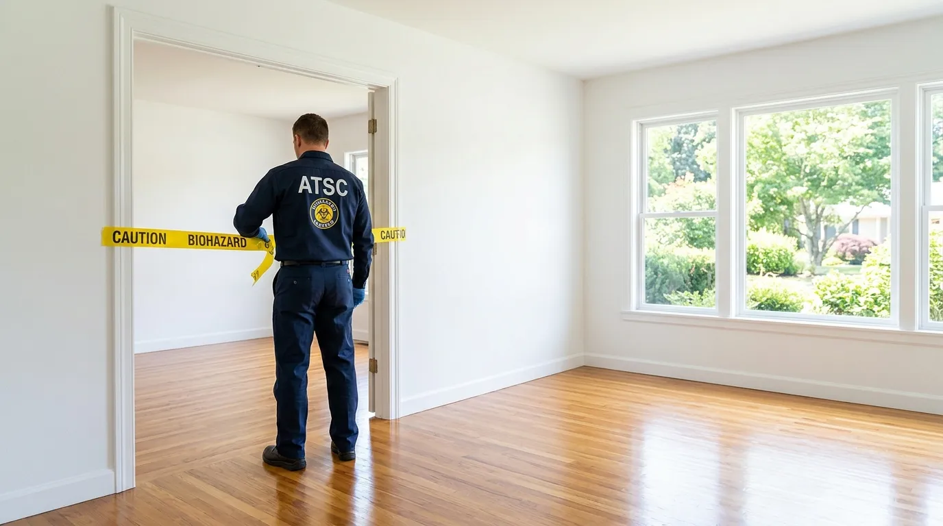 Certified biohazard cleanup crew performing Decomposition Cleanup in Fairdale